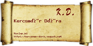 Kercsmár Dóra névjegykártya