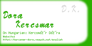 dora kercsmar business card